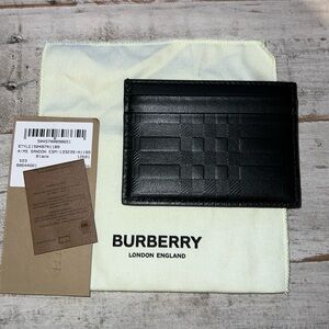 NWT Men’s Burberry Textured Black Card Holder